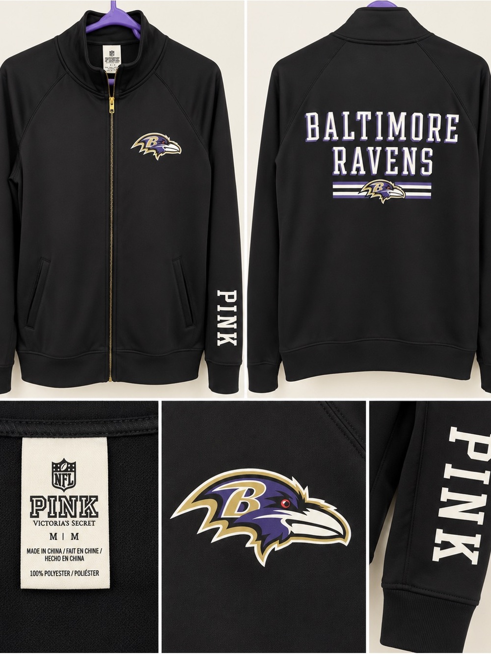Baltimore Ravens Victoria’s Secret PINK Full-Zip Jacket – Women’s Medium